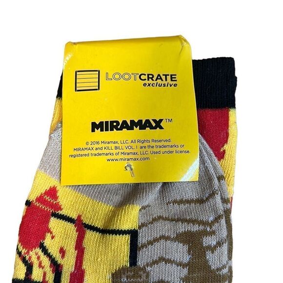 NWT Kill Bill Vol. 1 Socks Loot Crate Exclusive Yellow Blood Splatter Miramax - Picture 4 of 5